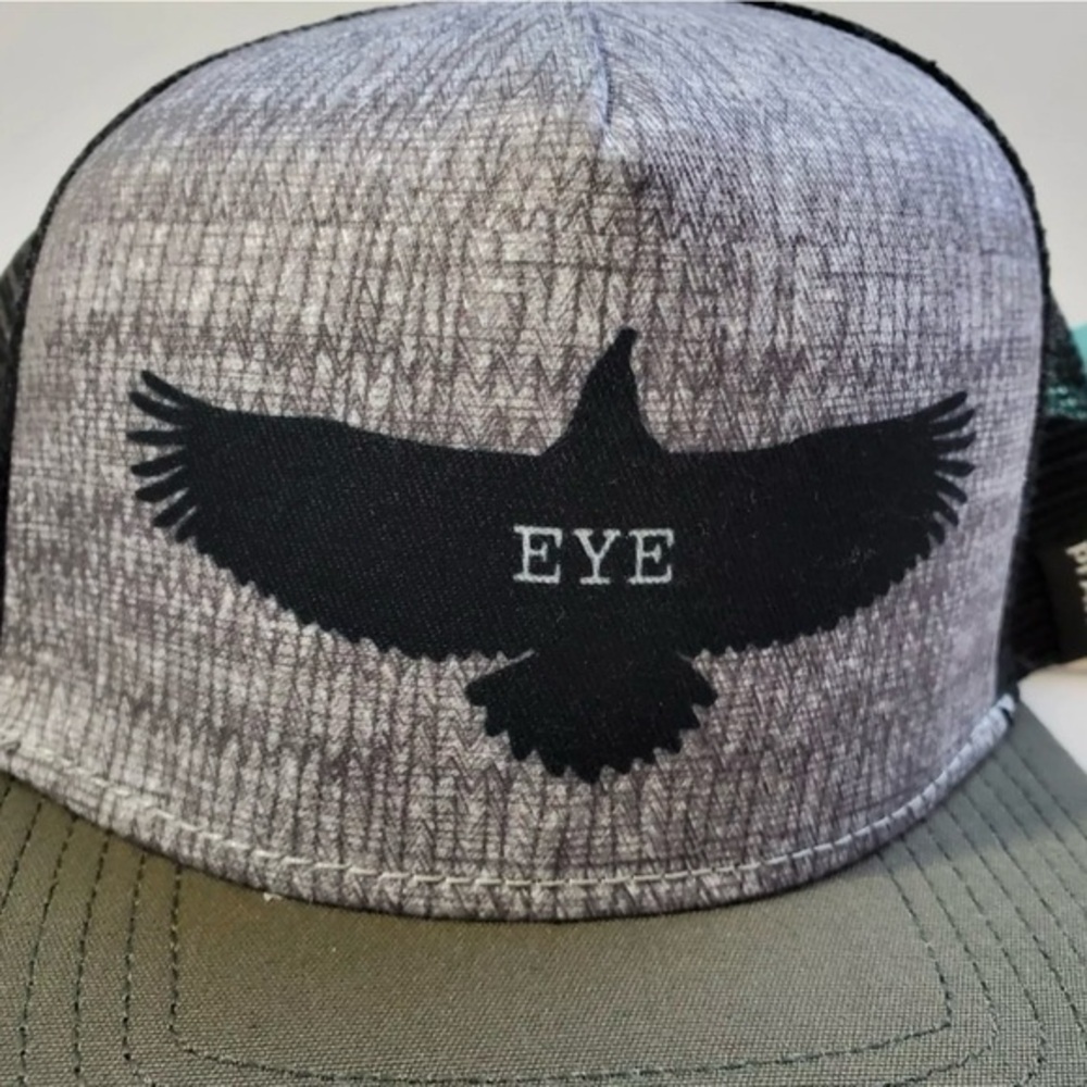 NWT Prana Journeyman Trucker Eagle Eye Snap Back Cap Hat Unisex OS Flat Brim 🔥🔥